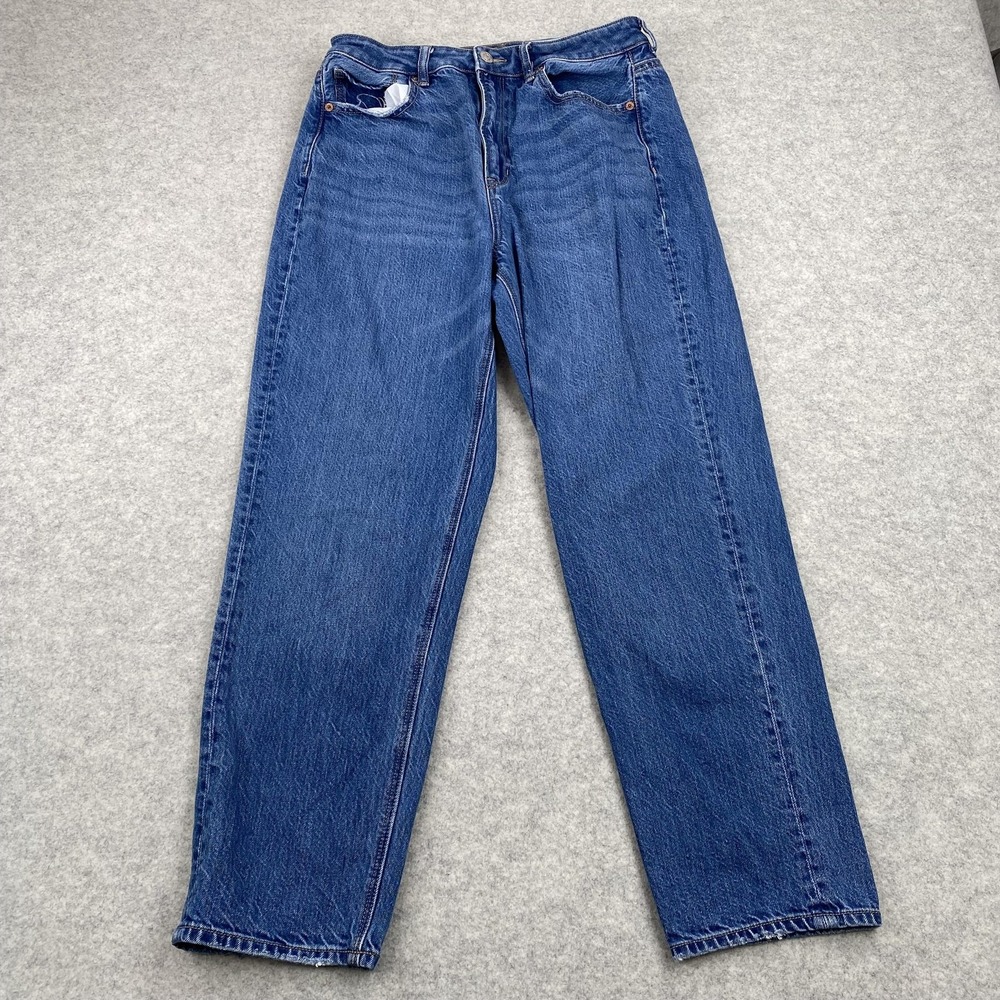 American Eagle Mom Straight Jeans Womens 8 28x26 Blue High Rise AEM120605U9A